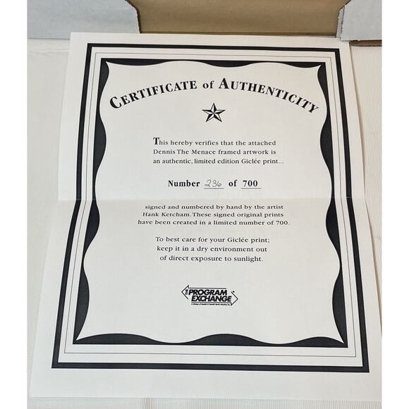 Dennis The Menace Hank Ketchum Giclee Print Limited 236/700 Signed Framed COA - Picture 13 of 16